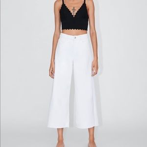 Zara Woman White Culotte Jeans